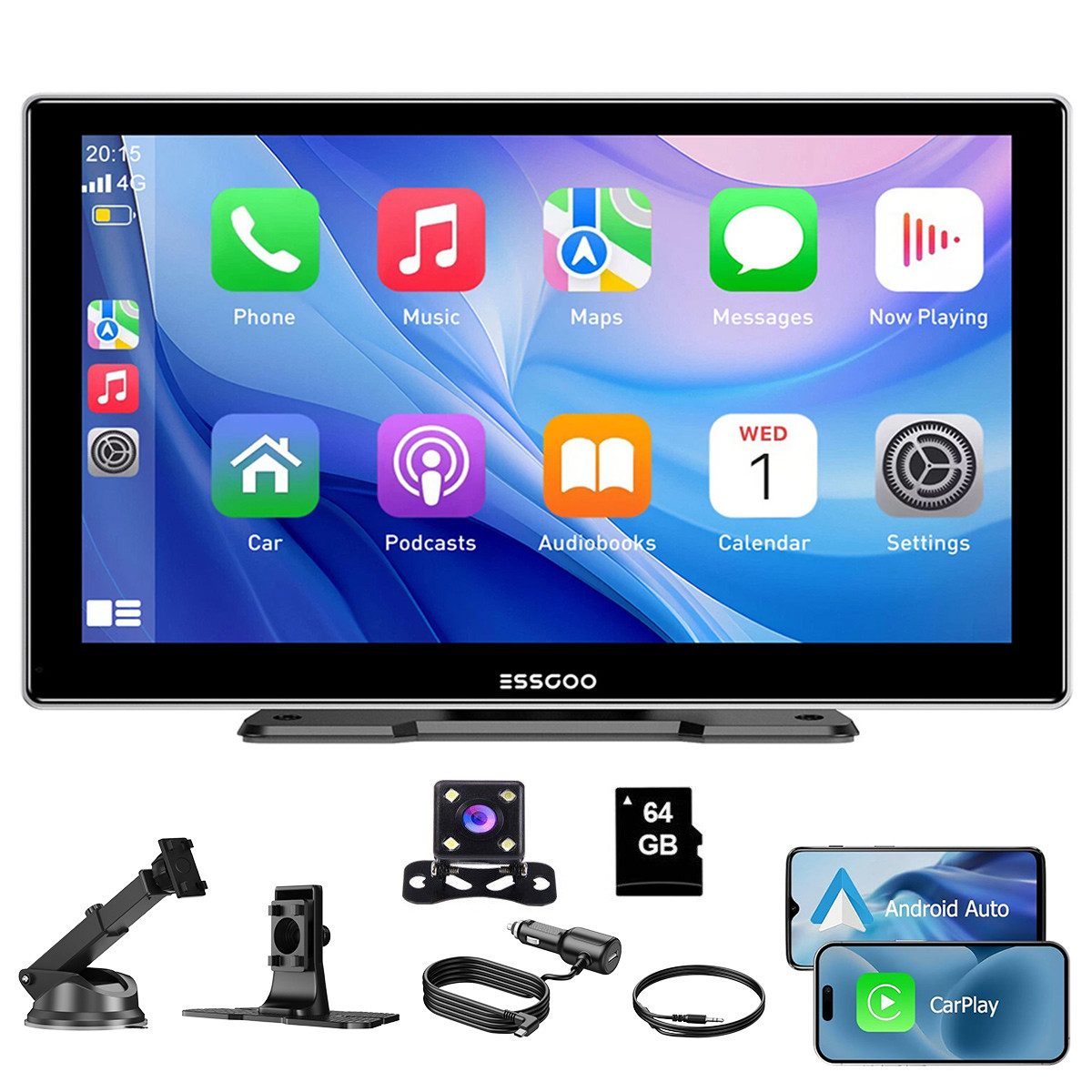 CarPlay Android Auto Autoradio IPS Touchscreen Tragbares Drahtloses Navigationsgerät