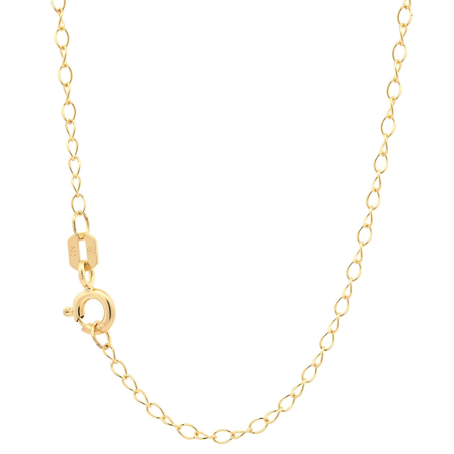 HOPLO Goldkette Ankerkette weit gedreht Halskette 1,6 mm 40 cm 333-8 Karat Gold