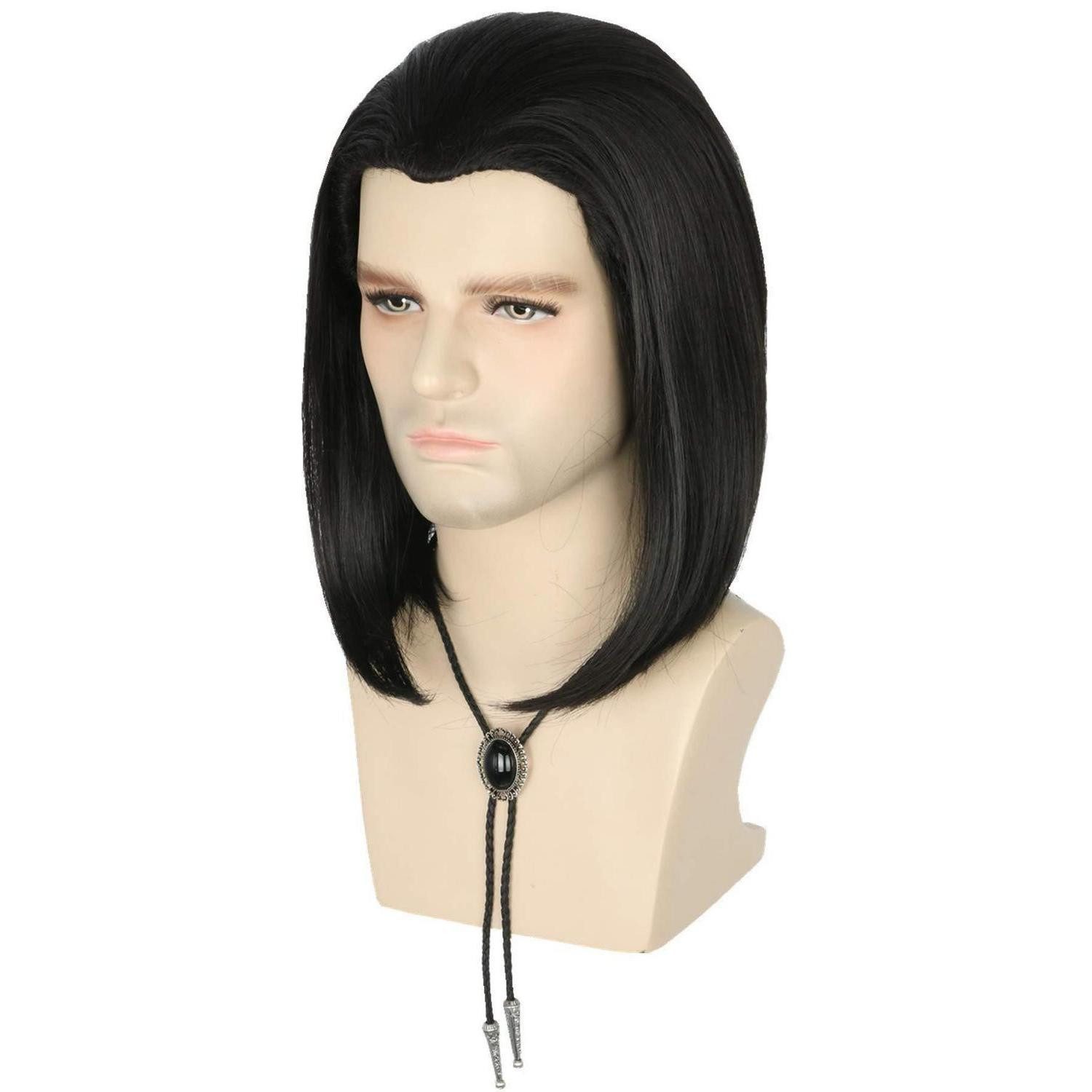 LuxusKollektion Kostüm-Perücke Perücke Herren schwarz gerade Cosplay Schwarze Perücke und Krawatte