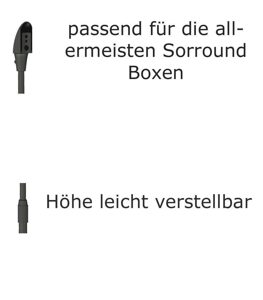 HALTERUNGSPROFI Lautsprecherständer S01 Schwarz