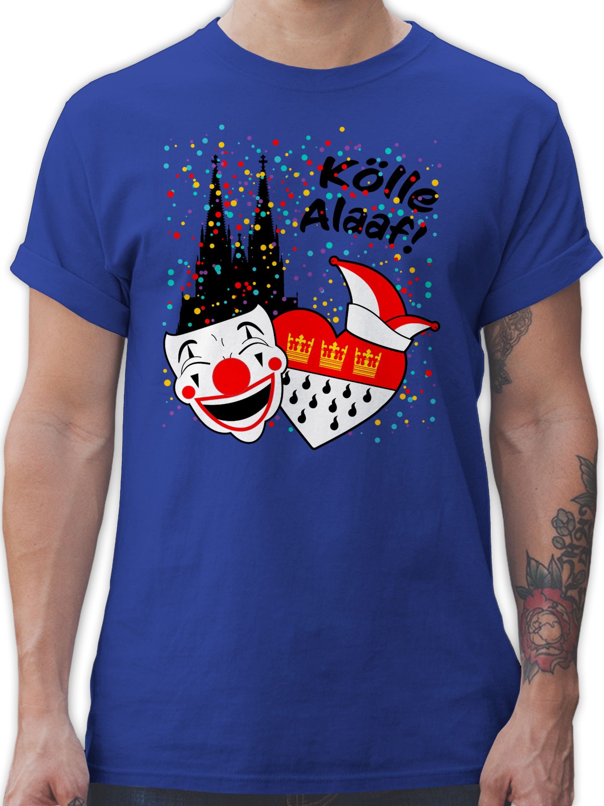 Shirtracer T-Shirt Kölle Alaaf Kostüm Köln Karneval Wappen Jeck Rut Wiees Narren Kölsche Karneval & Fasching