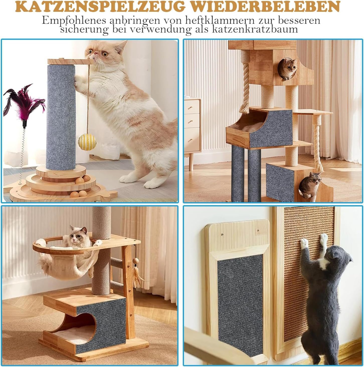 Agger Kratzmatte Katze Wand Selbstklebend Kratzschutz Sofa Katze, Kratzteppich Ecke DIY