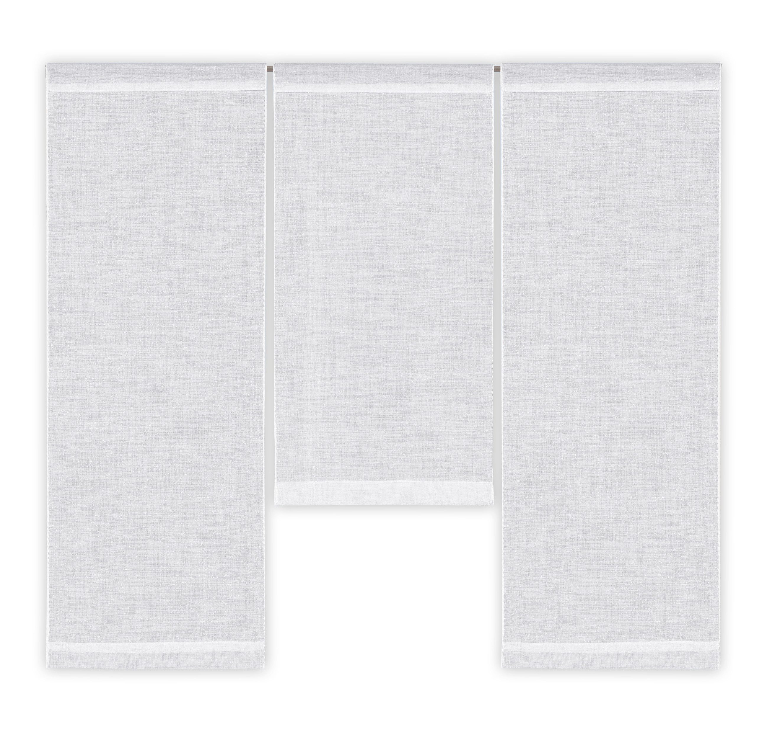 Clever-Kauf-24 Scheibengardine 3-teiliges Mini-Flächenvorhang-Set in uni we günstig online kaufen