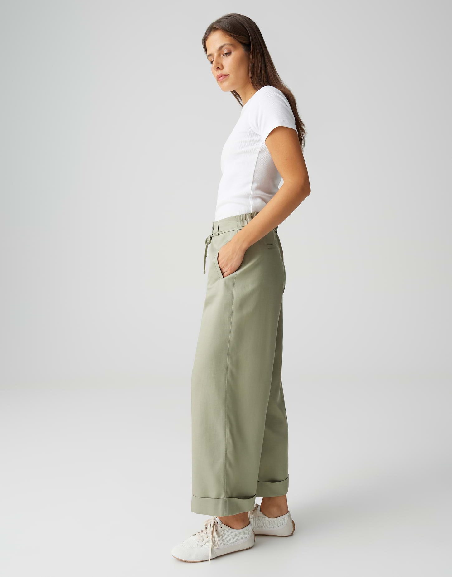 OPUS Stoffhose Relaxed City Pants aus Lyocell Cotton Mix Weiter, gerader Beinverlauf, Kordel zum Binden – Bild 5 von 5