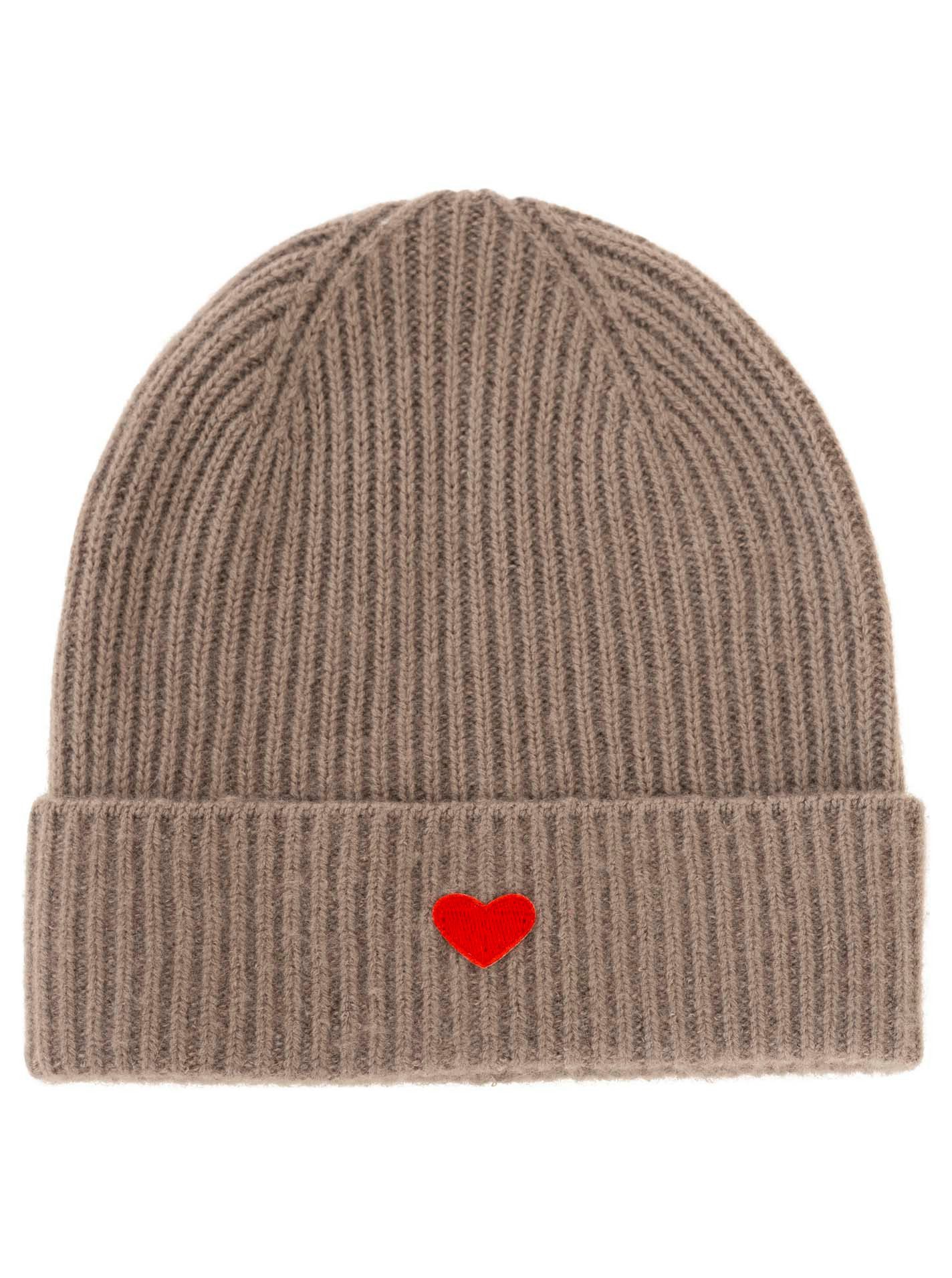 Zwillingsherz Strickmütze 100% Kaschmir Strick Mütze "Herz"