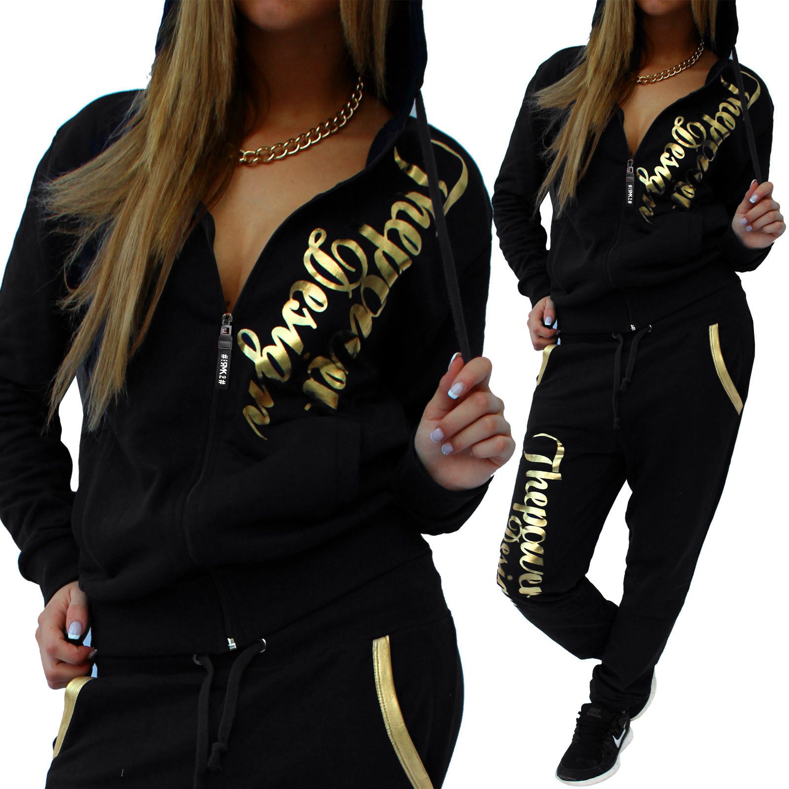 RMK Jogginganzug Damen Sportanzug The Power Design (Set), Trainingsanzug Freizeitanzug Fitness mit Kapuze
