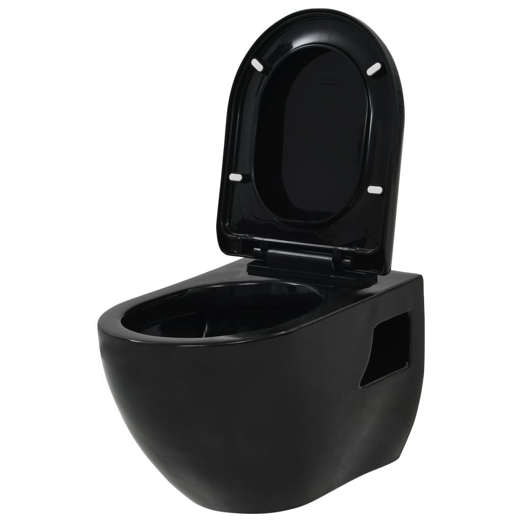 Tiefspül-WC wandmontierte Toilette aus Sanitärkeramik, inkl. WC-Sitz