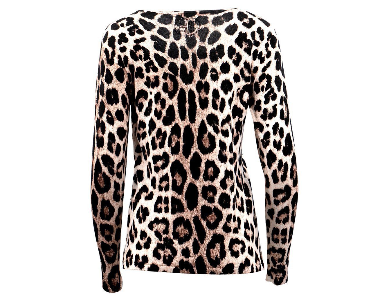 Passioni Strickpullover Femininer Pullover mit Leo-Print