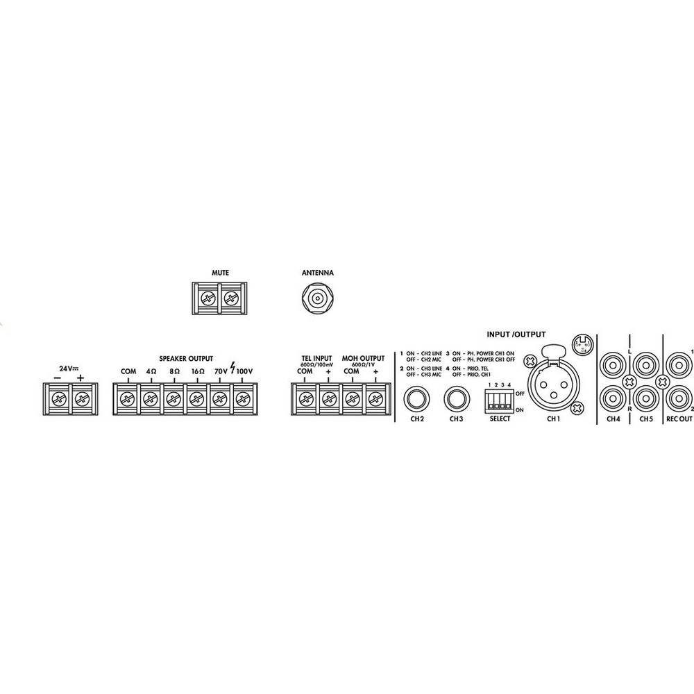 Monacor ELA-Mono-Class-D-Mischverstärker 120 W, MP3, USB/SD, FM PA-812DAP Verstärker