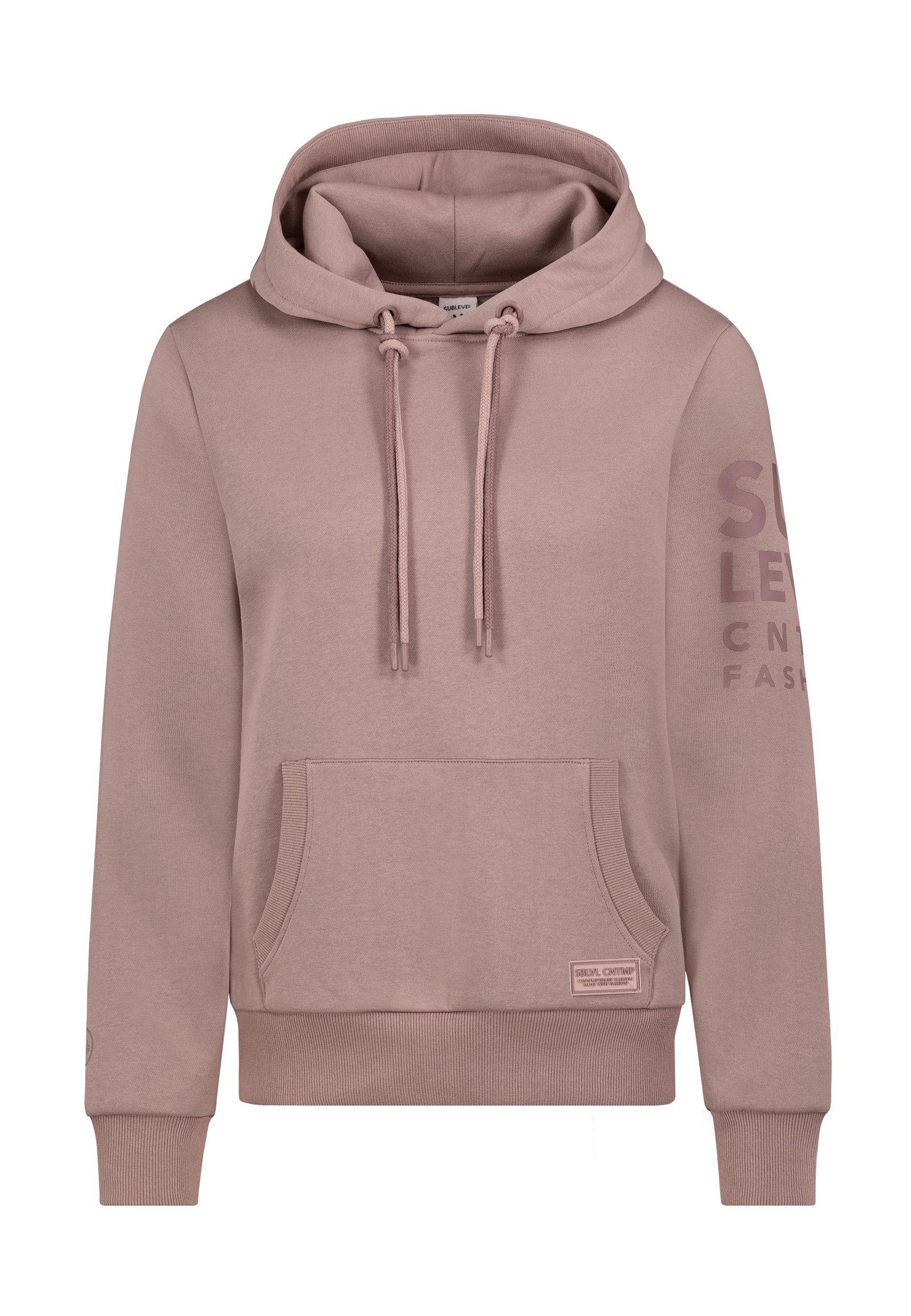 SUBLEVEL Kapuzenpullover Damen Hoodie mit auffälligen Prints auf Ärmel und Sweater, Kapuzensweatshirt mit Kängurutasche, mit Kapuze