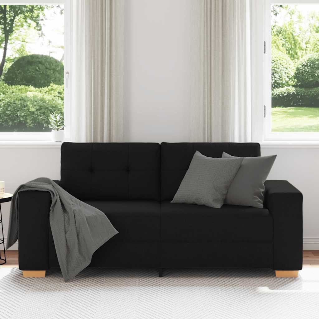 vidaXL Sofa Zweisitzer-Sofa Schwarz 140 cm Stoff günstig online kaufen