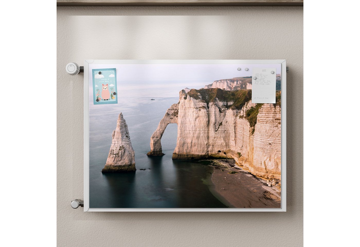 Thumbnail - DEQORI Magnetfolie 'Klippen von Étretat', beschreibbar Heizung Magnetmatte magnetisch Magnetfolie