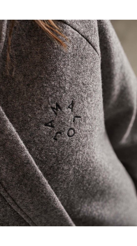 Maloja Wintermantel LupiciaM Urban Alpine Wool Coat (mit Kapuze, Bonded Wool, warm) grau