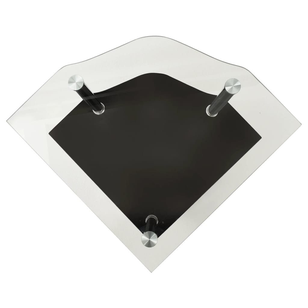 Beistelltisch mit Schwarz und Transparent Hartglas 2 Beistelltisch (1-St) vidaXL 38x38x50 Transparent und cm Ablagen Schwarz | Transparent