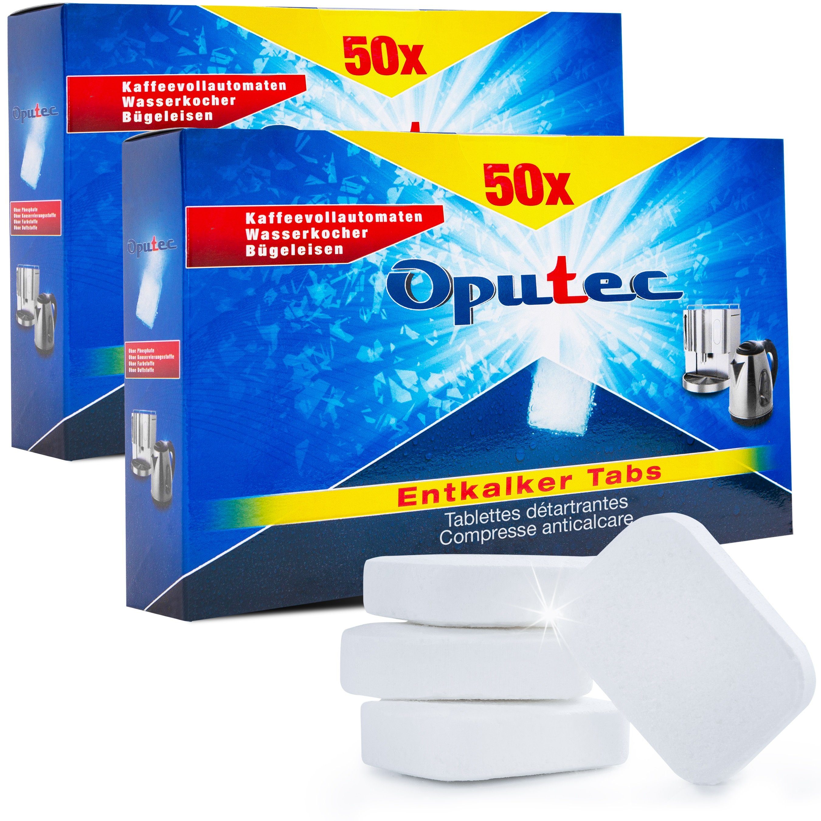 Oputec 100x Kaffeevollautomaten Entkalker Tabs Entkalkungstabletten Entkalkungstabletten (Spar-Set)