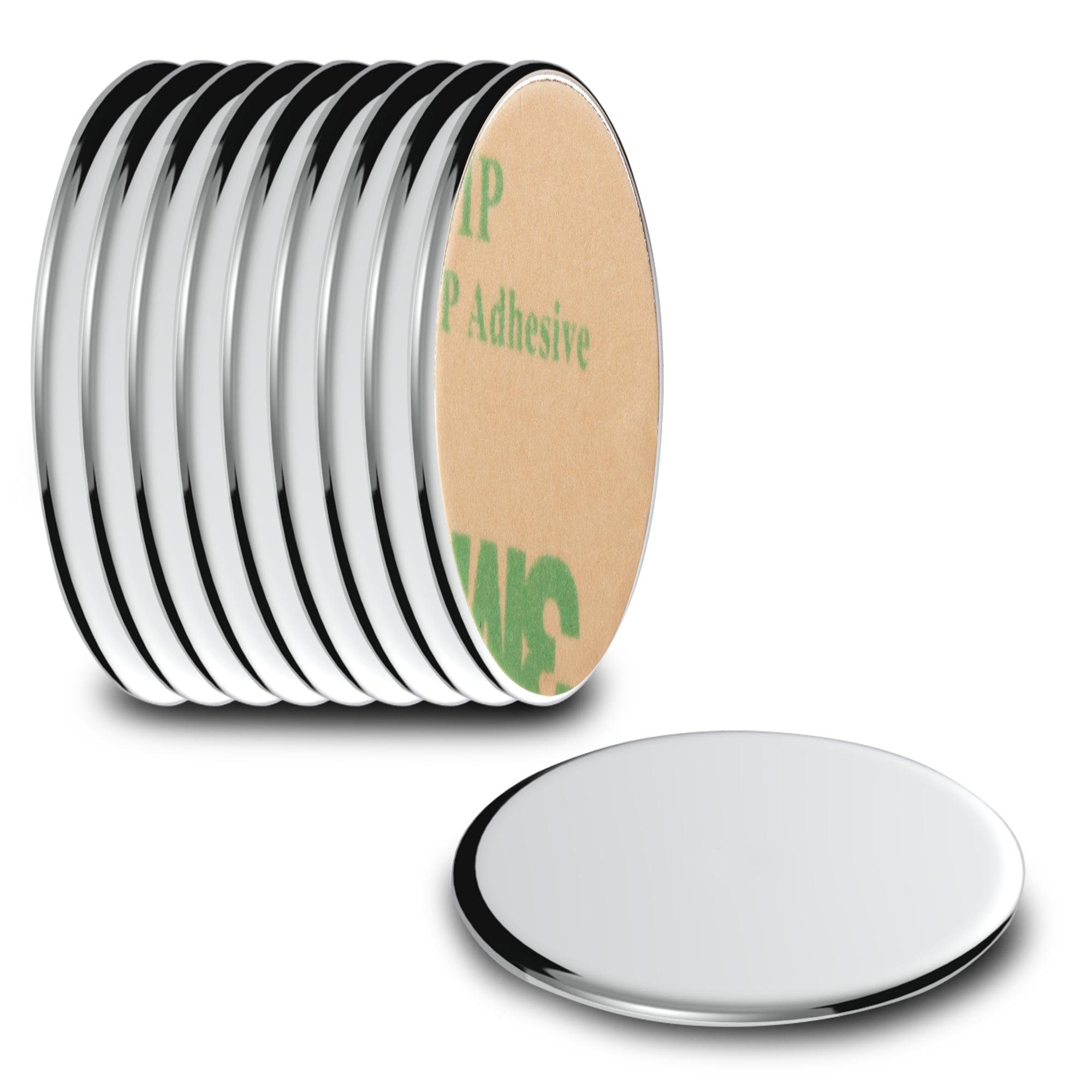 ECENCE Magnet Neodym Klebe-Magnete 10x selbstklebend Magnet rund (10-St)