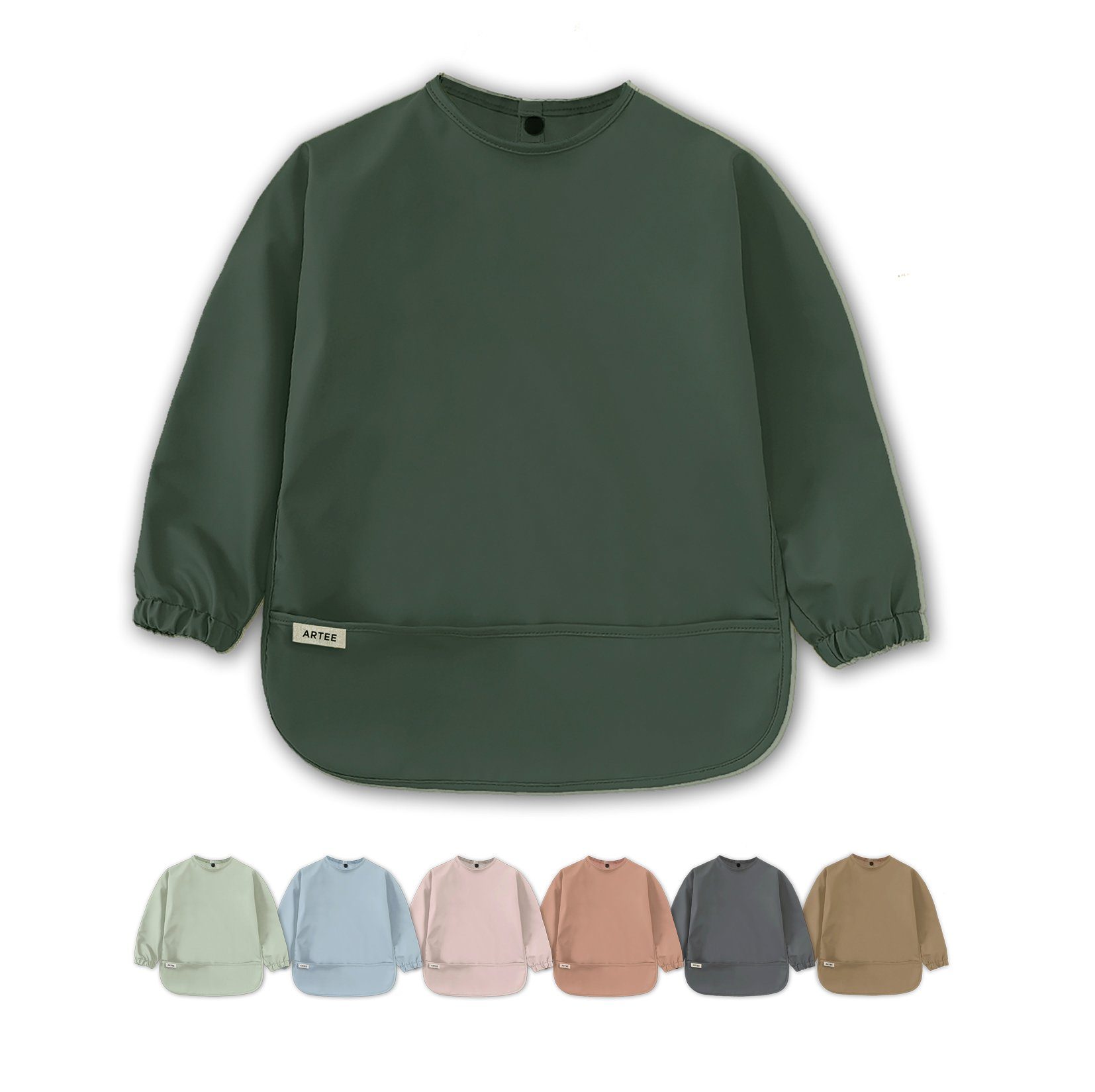 Artee Lätzchen Ärmellätzchen mit Auffangtasche Größe S für 6-18 Monate