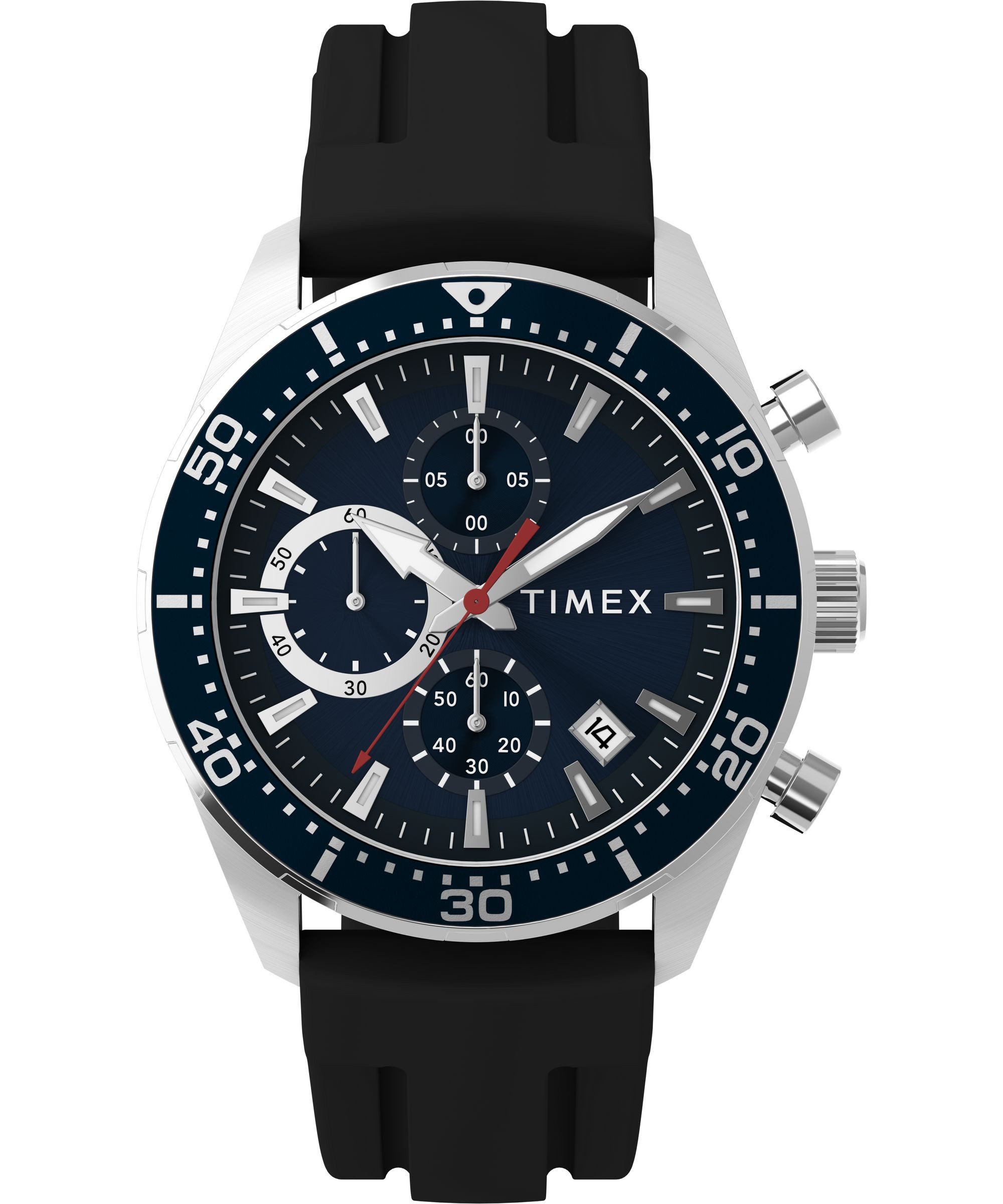Timex Chronograph Ridgefield Chronograph TW2Y62300AJ, Quarzuhr, Armbanduhr, Herrenuhr, Silikonarmband, analog, Tag