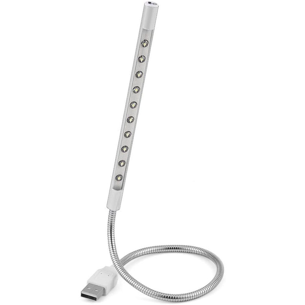 LED GelldG Leselampe Leselampen LED Stick USB LED Silber Lampe Flexibler USB