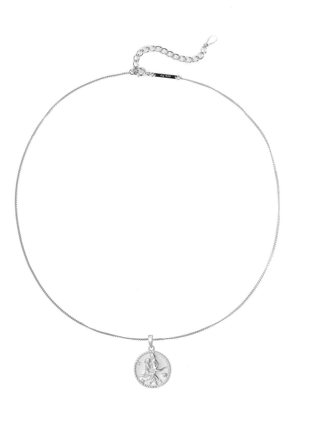 Silberkette Damen mit Sternzeichen Anhänger & Zirkonia
