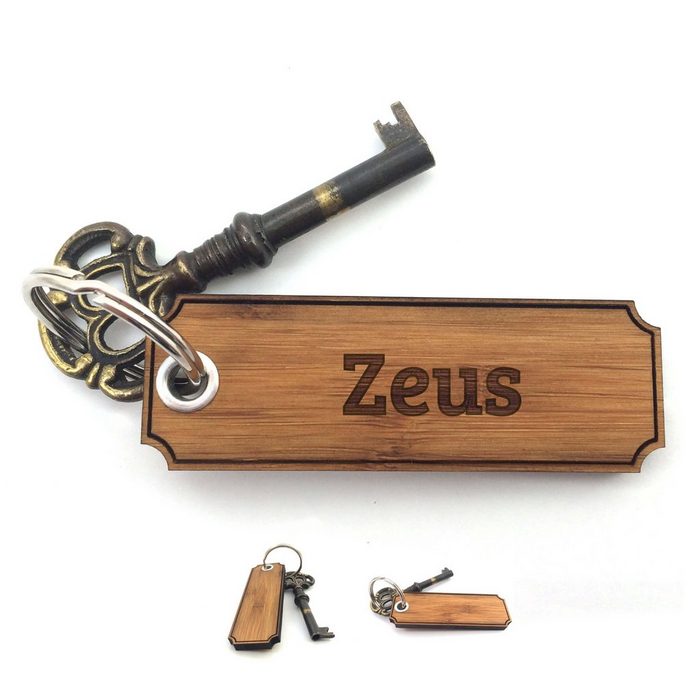 Mr. & Mrs. Panda Schlüsselanhänger Zeus - Bambus - Geschenk Schenken Gravur Anhänger Taschenanhänger Schlüsselanhänger Glücksbringer Geschenke (1-tlg)