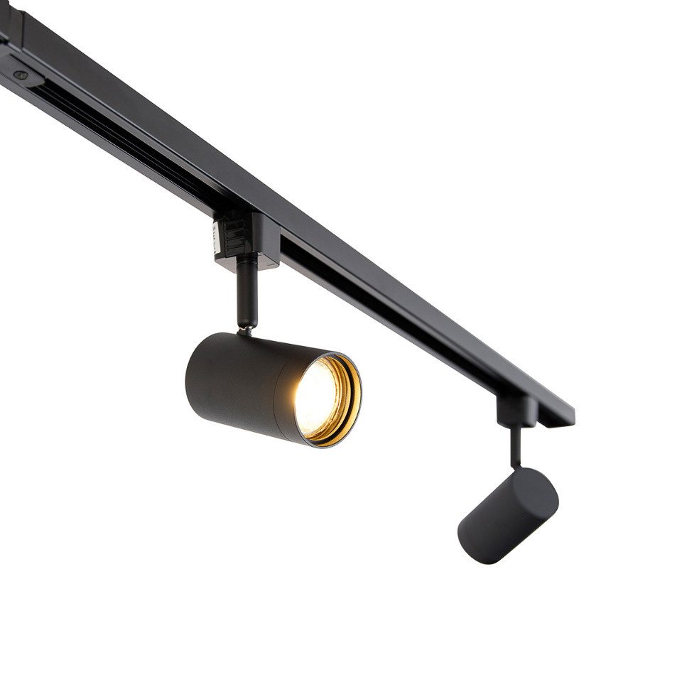 Qazqa Schienensystem-Sets Iconic jeana, ohne Leuchtmittel, Warmweiß, QAZQA Schienen­leuchte, gu10, Schwarz, Stahl, Modern