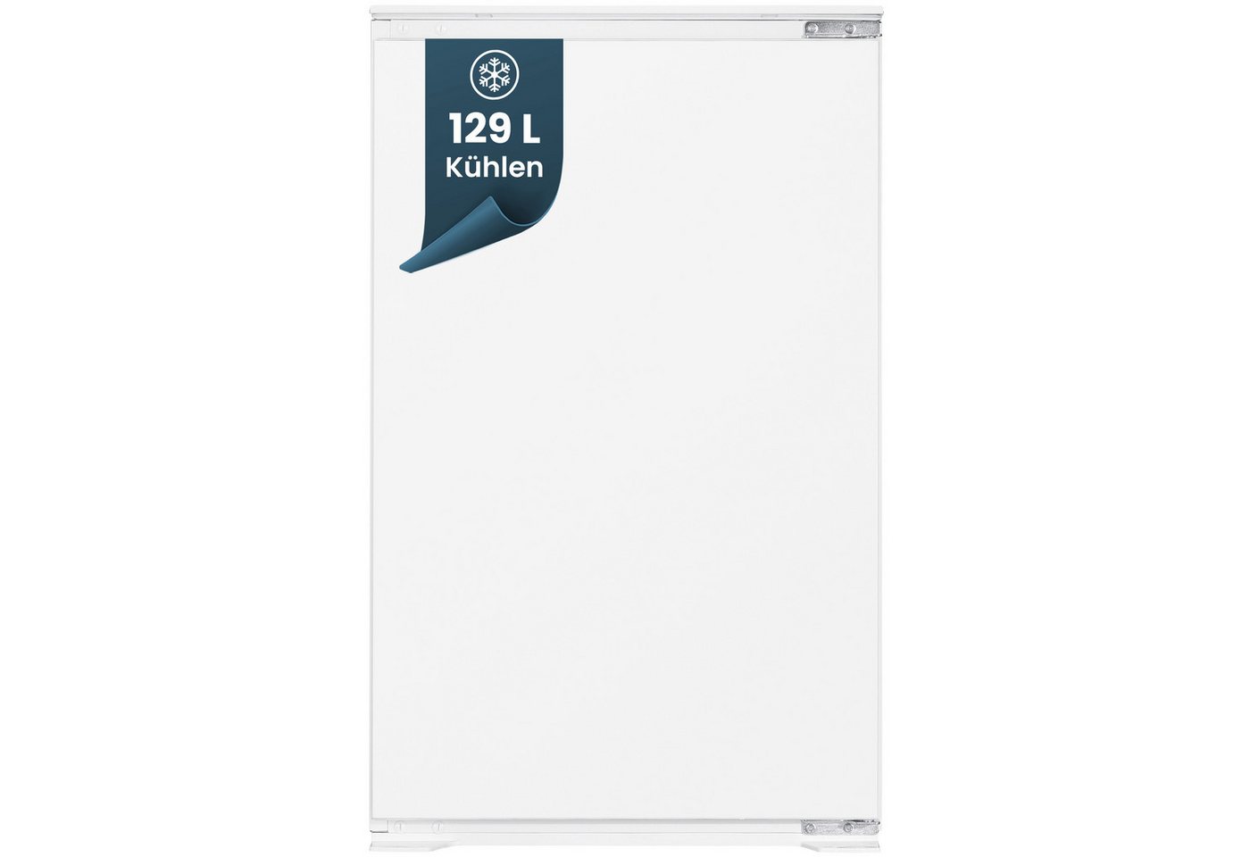 homeX Einbaukühlschrank CB1291E, 89 cm hoch, 54 cm breit, 129 Liter, ohne Gefrierfach, 88cm hoch, Schlepptürtechnik, leise 37 dB