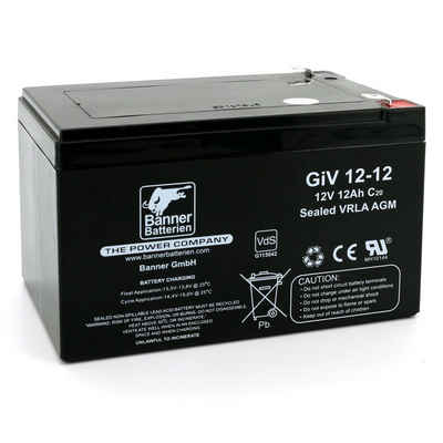 Banner Batterien Batterie Stand by Bull 12 Volt 12 Ah GIV 12-12 Batterie, 12 Volt 12 Ah GIV 12-12