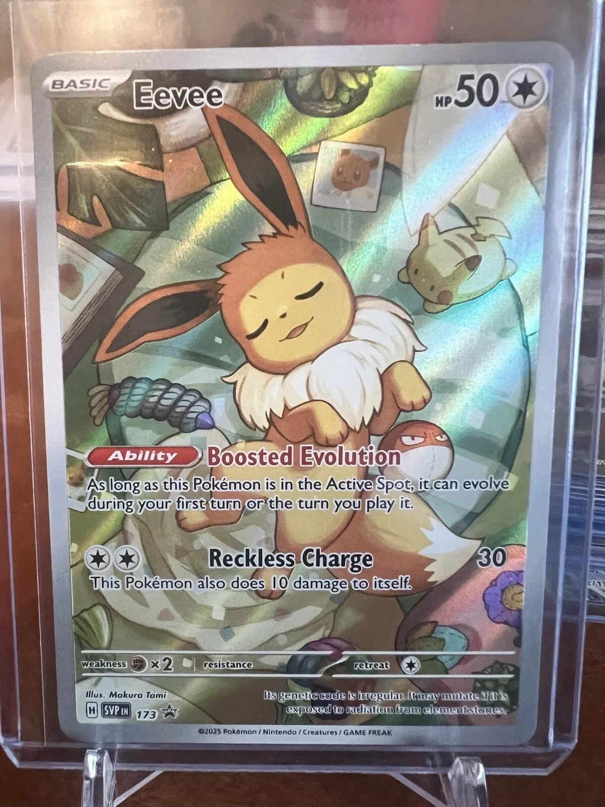AMIGO Sammelkarte Pokemon Eevee Promo SVP-173 Prismatic Evolutions Englische Karte