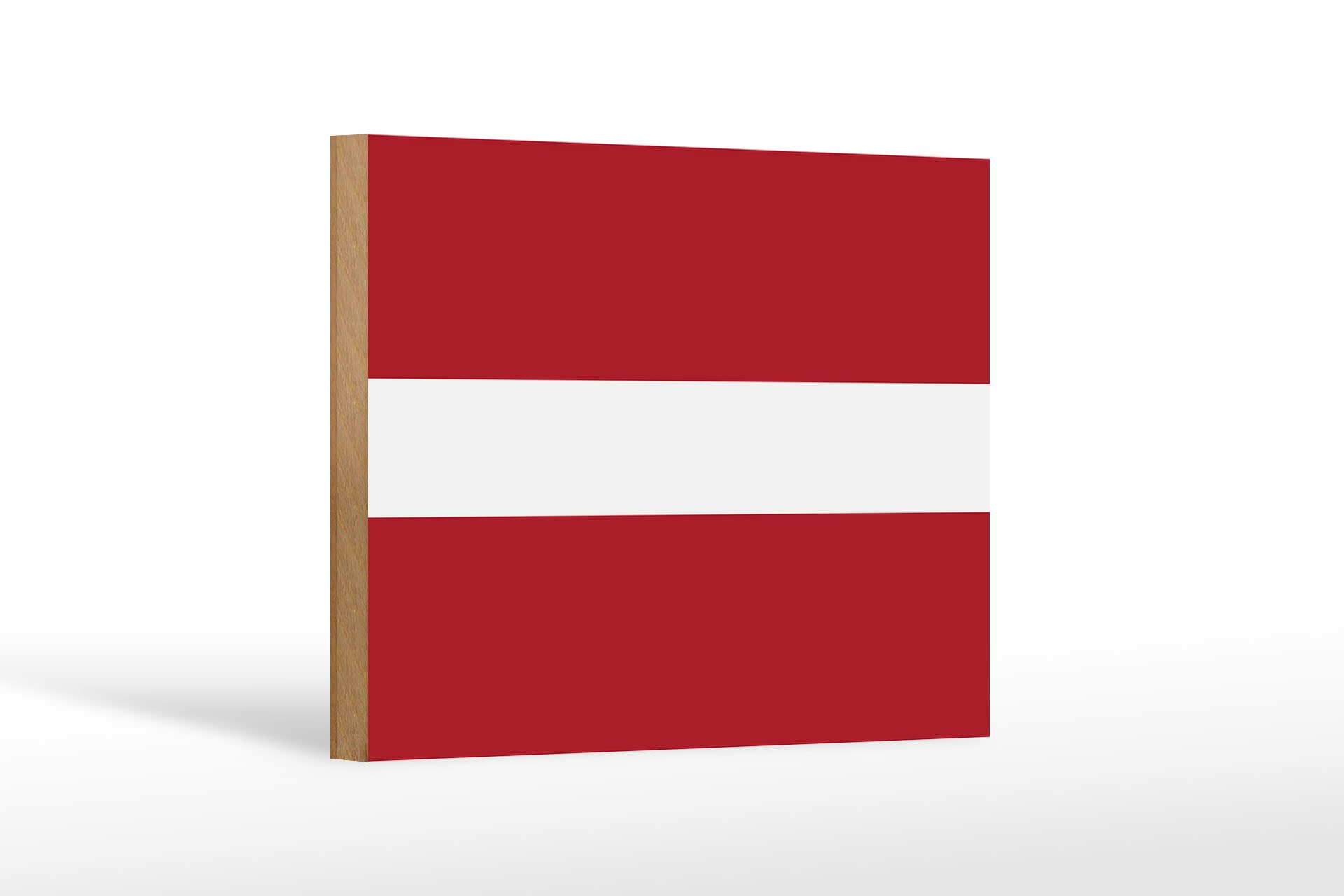 Femer GmbH Holzbild Flagge Lettlands 18x12 cm Flag of Latvia, Flaggen (1 St), Glatte Holzfaserplatte (MDF), vorn beschichtet