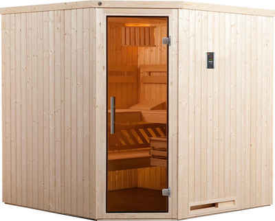 weka Sauna Varberg, BxTxH: 194 x 194 x 199 cm, 68 mm, (Set) 7,5 kW Bio-Ofen mit digitaler Steuerung