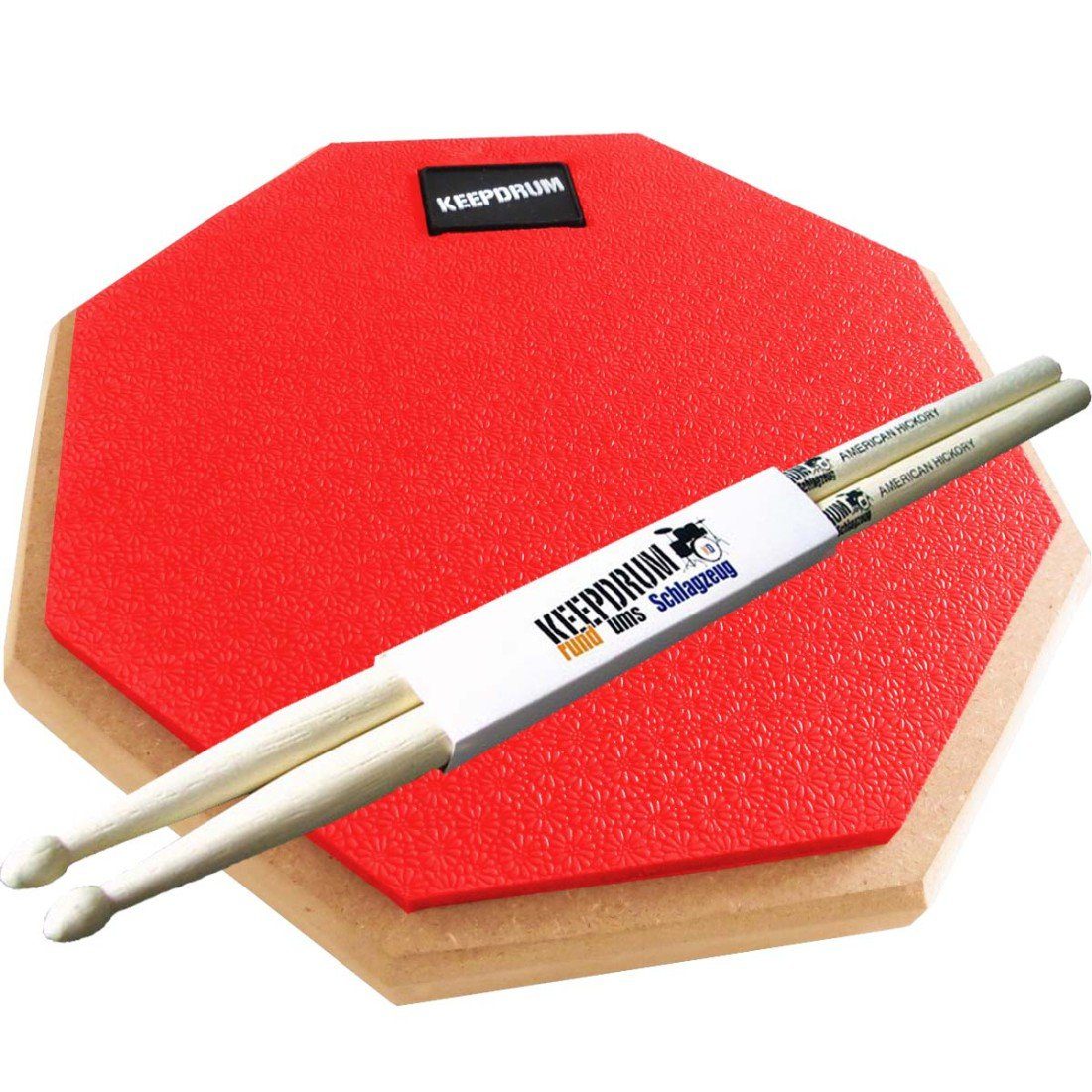 keepdrum Schlagzeug keepdrum DP-RD Übungspad mit Schlagzeugstöcken,mit Drumsticks