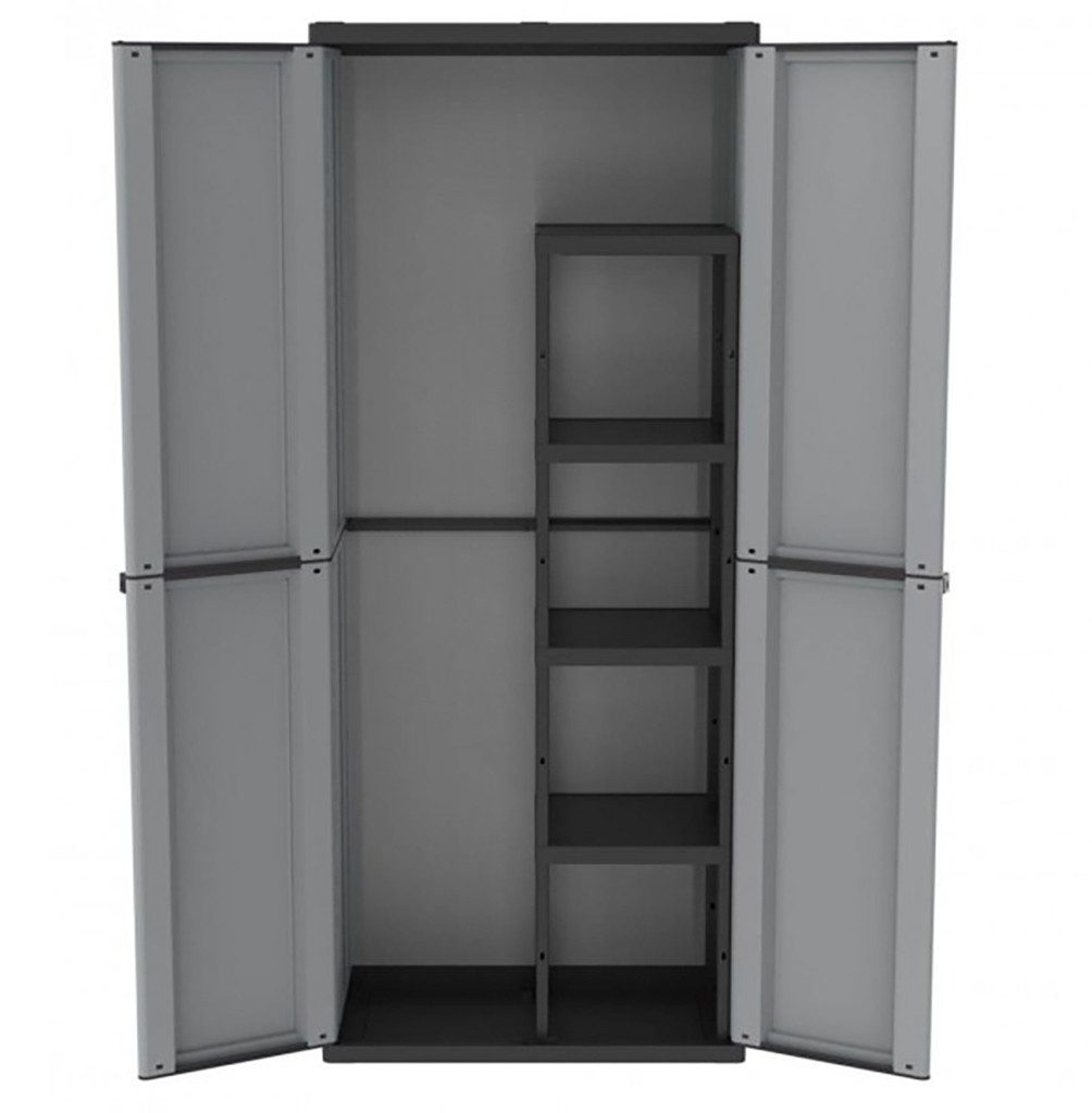 Kreher Mehrzweckschrank Kunststoffschrank 'J-Line' mit Spindfach (Schwarz/G günstig online kaufen