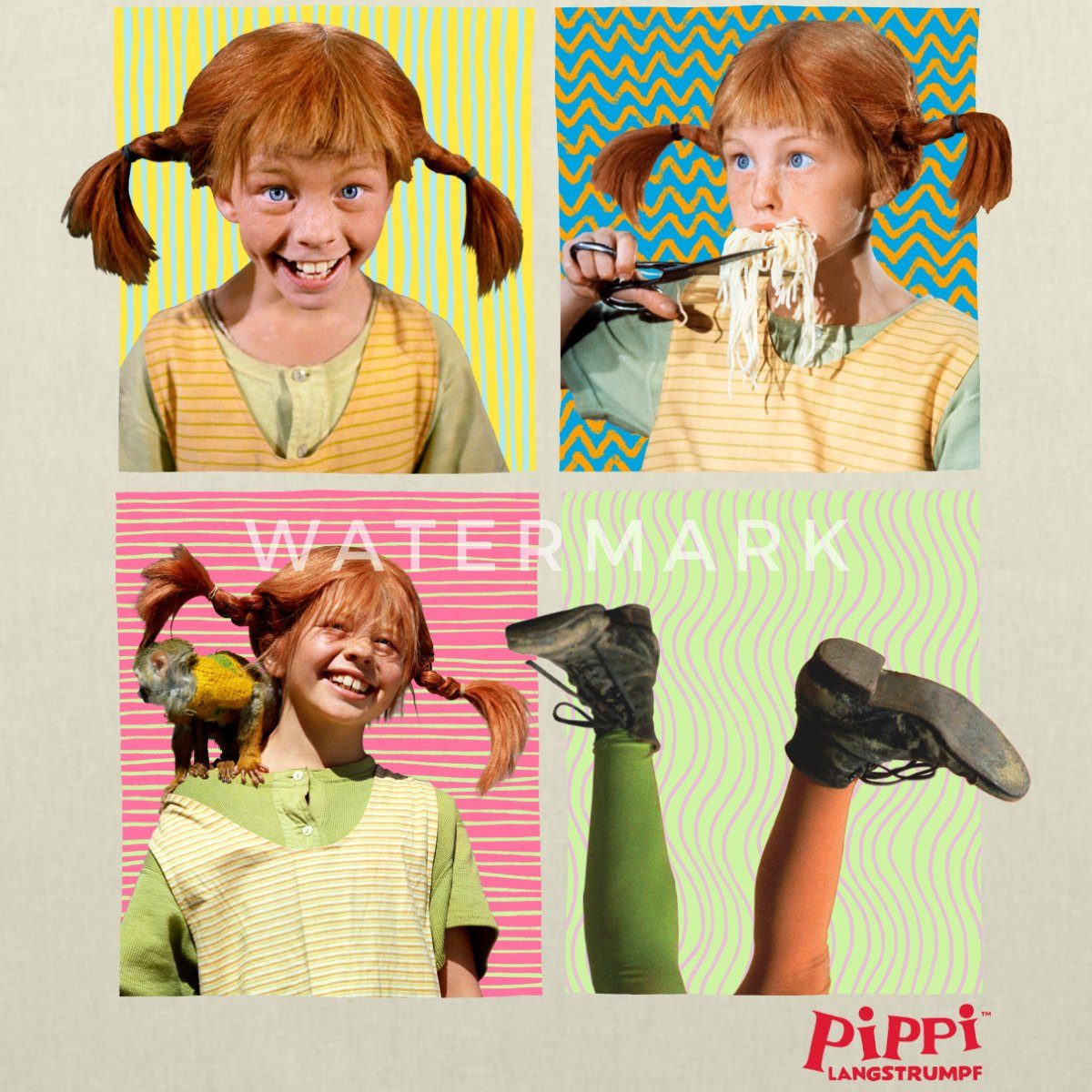 Spreadshirt Henkeltasche Pippi Langstrumpf Portraits Von günstig online kaufen