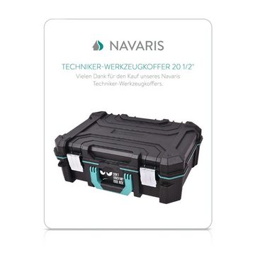 Navaris Werkzeugkoffer Design Techniker Werkzeugkoffer 20 1/2 leer, mit Fächern und Organizer (1 St)
