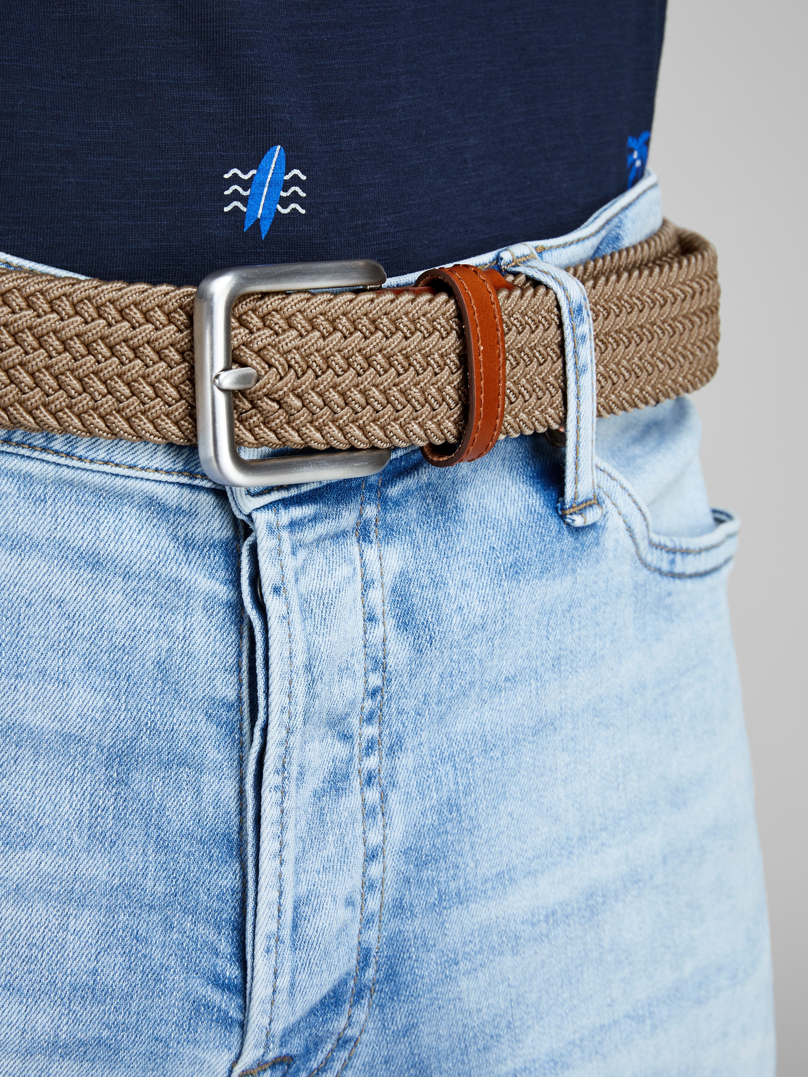Jack & Jones Stretchgürtel JACSPRING WOVEN BELT NOOS Materialmix, verschiedene Längen