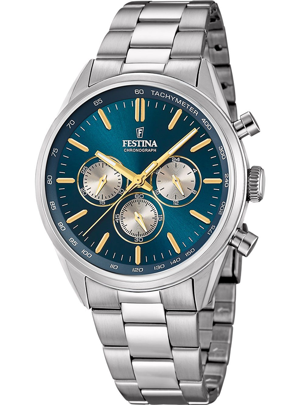 Quarzuhr Festina F16820/C Timeless Chronograph Herrenuhr 44mm 5ATM Festina F16820/C Timeless Chronograph Herrenuhr 44mm 5ATM