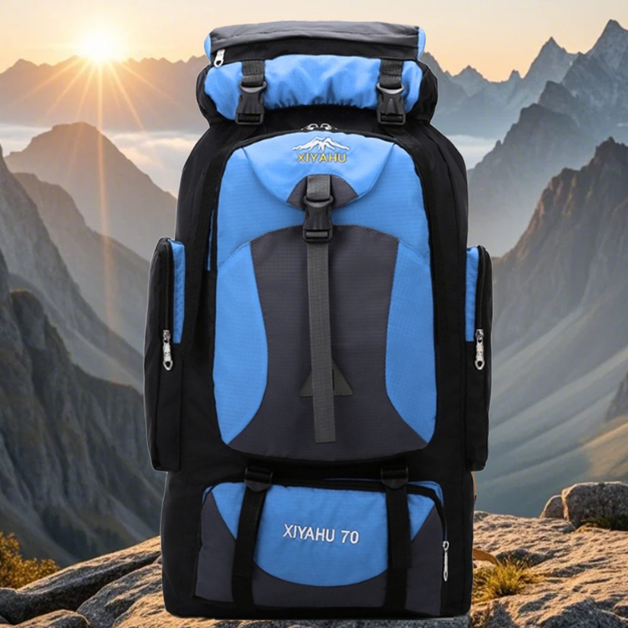 Wanderrucksack 70L Trekkingrucksack, Herren Damen Wasserdichter Rucksack