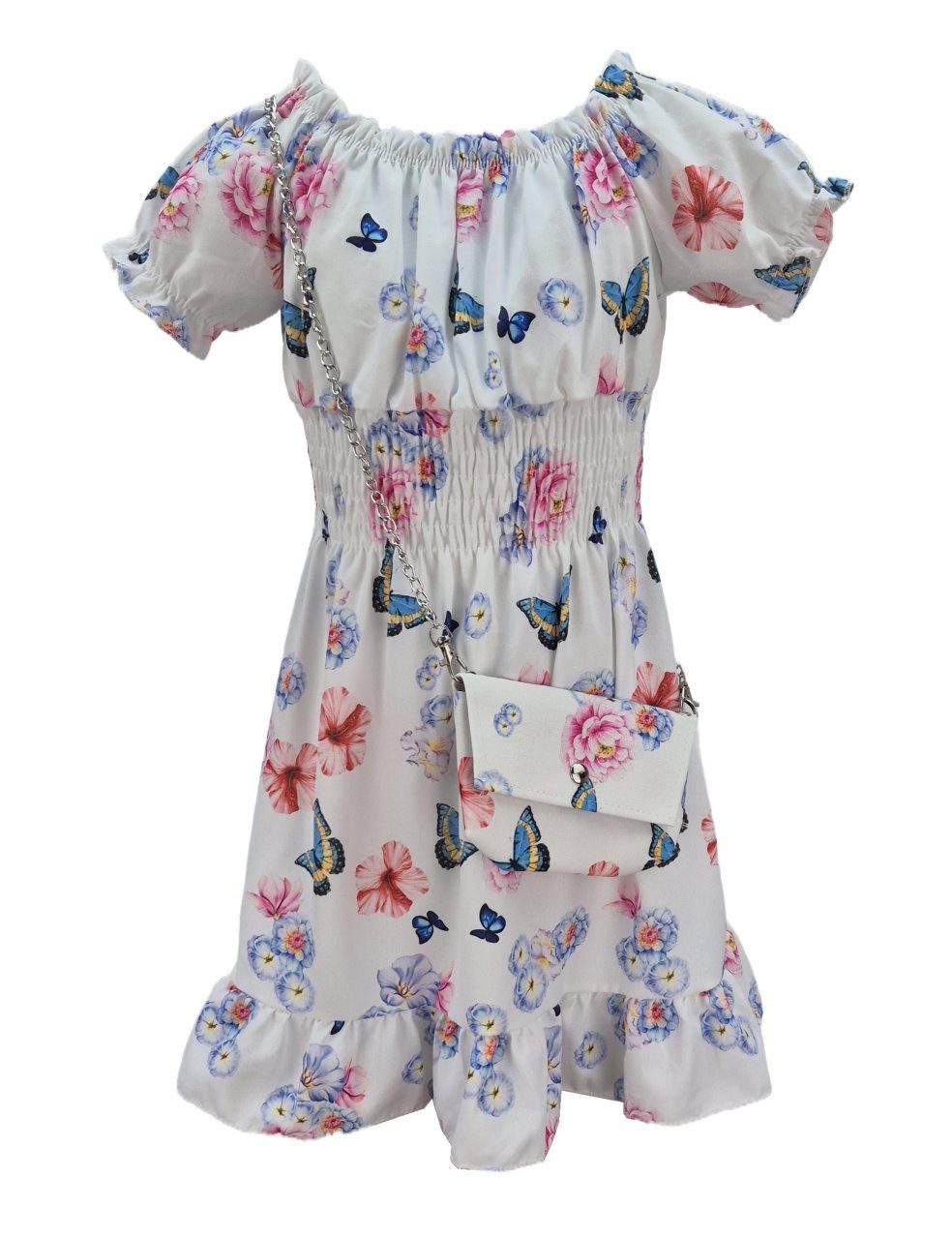 Girls Fashion Sommerkleid Mädchen Kleid Sommerkleid mit Tasche, K9532e