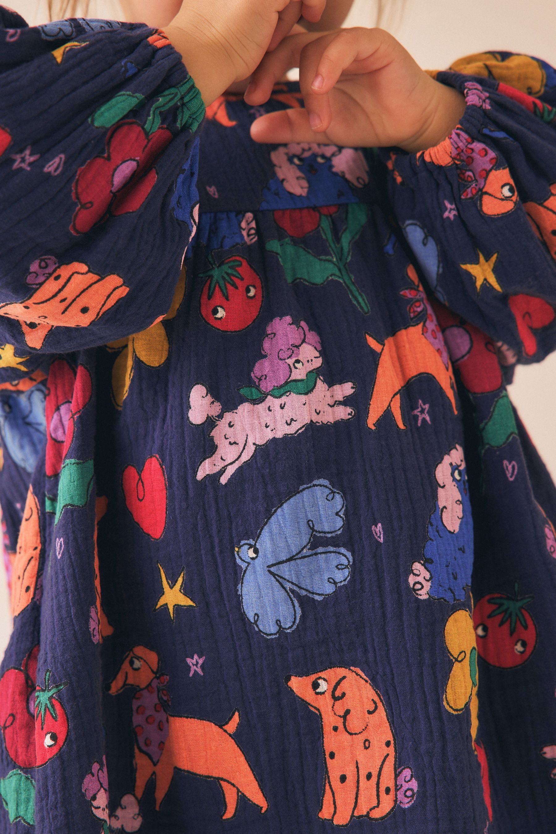 Next Shirtkleid Langärmeliges Kleid mit Print (1-tlg)