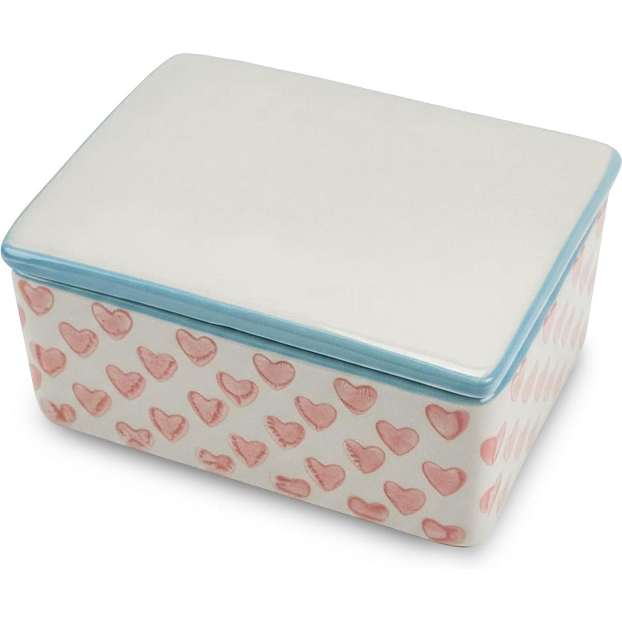 Parusia Butterdose Parusia Butterdose Herzen rot – deko. Keramik-Butterschale 3 zeilig, Keramik