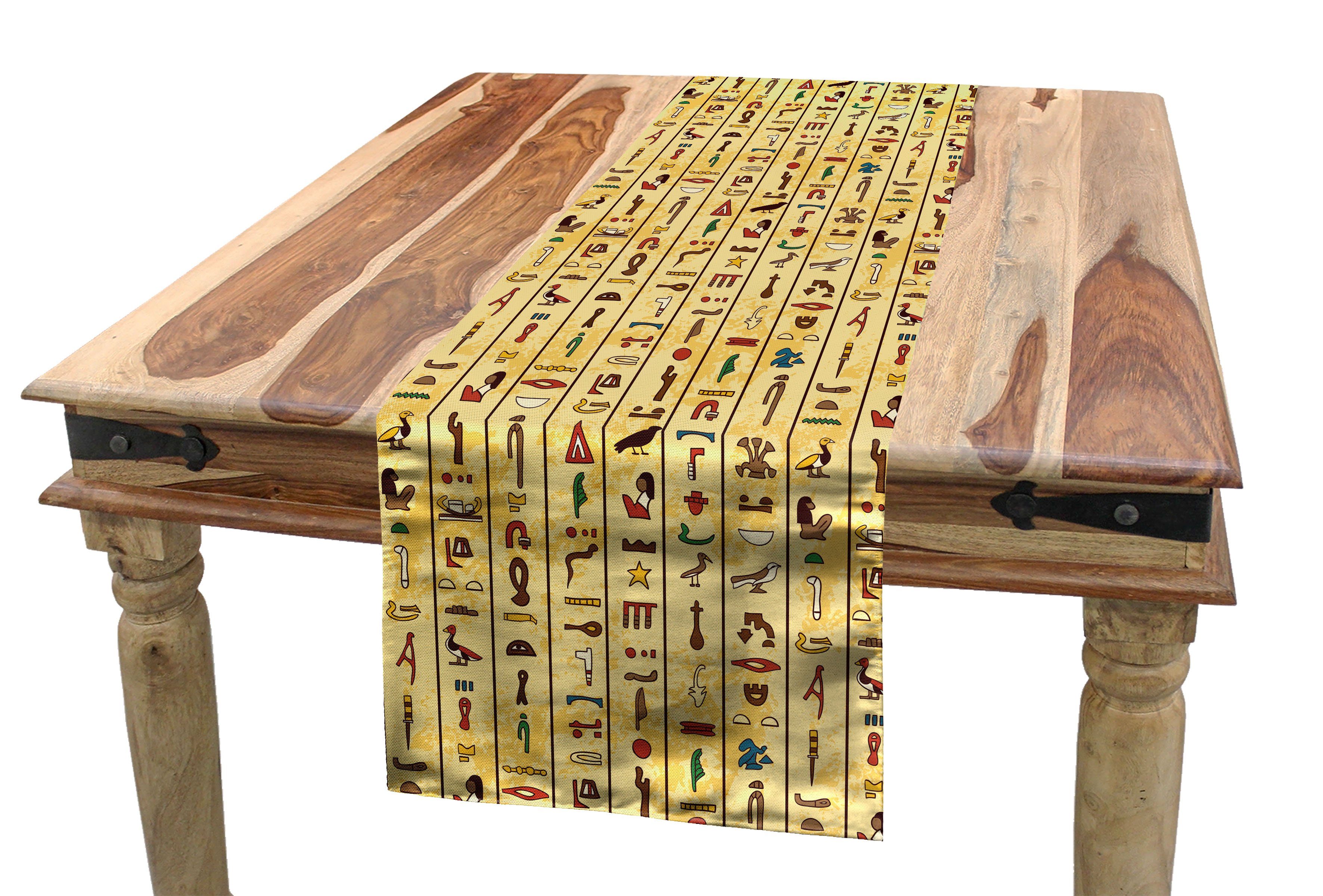 Tischläufer Abakuhaus Tischläufer, Bunte Papyrus Dekorativer Küche ägyptisch Rechteckiger Esszimmer