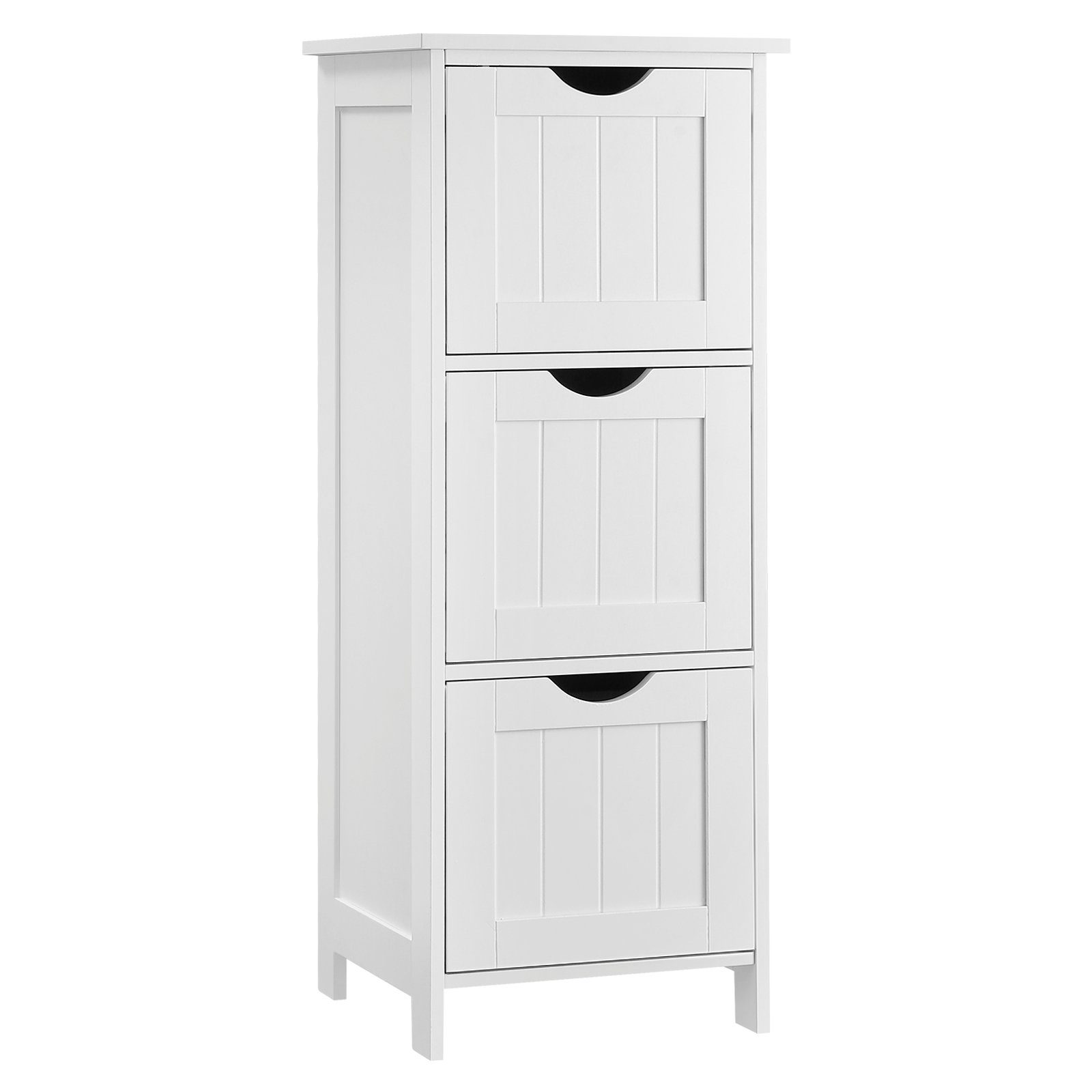 VASAGLE Badkommode Badezimmerschrank, Badschrank, für Badezimmer, Wohnzimmer, Esszimmer, Beistellschrank mit 3 Schubladen, 30 x 32 x 81 cm
