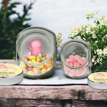 Mr. & Mrs. Panda Vorratsglas L 870ml Tintenfisch - Gelb Pastell - Geschenk, Süßigkeitendose, Gute, Premium Glas, (1-tlg), Vielseitig einsetzbar