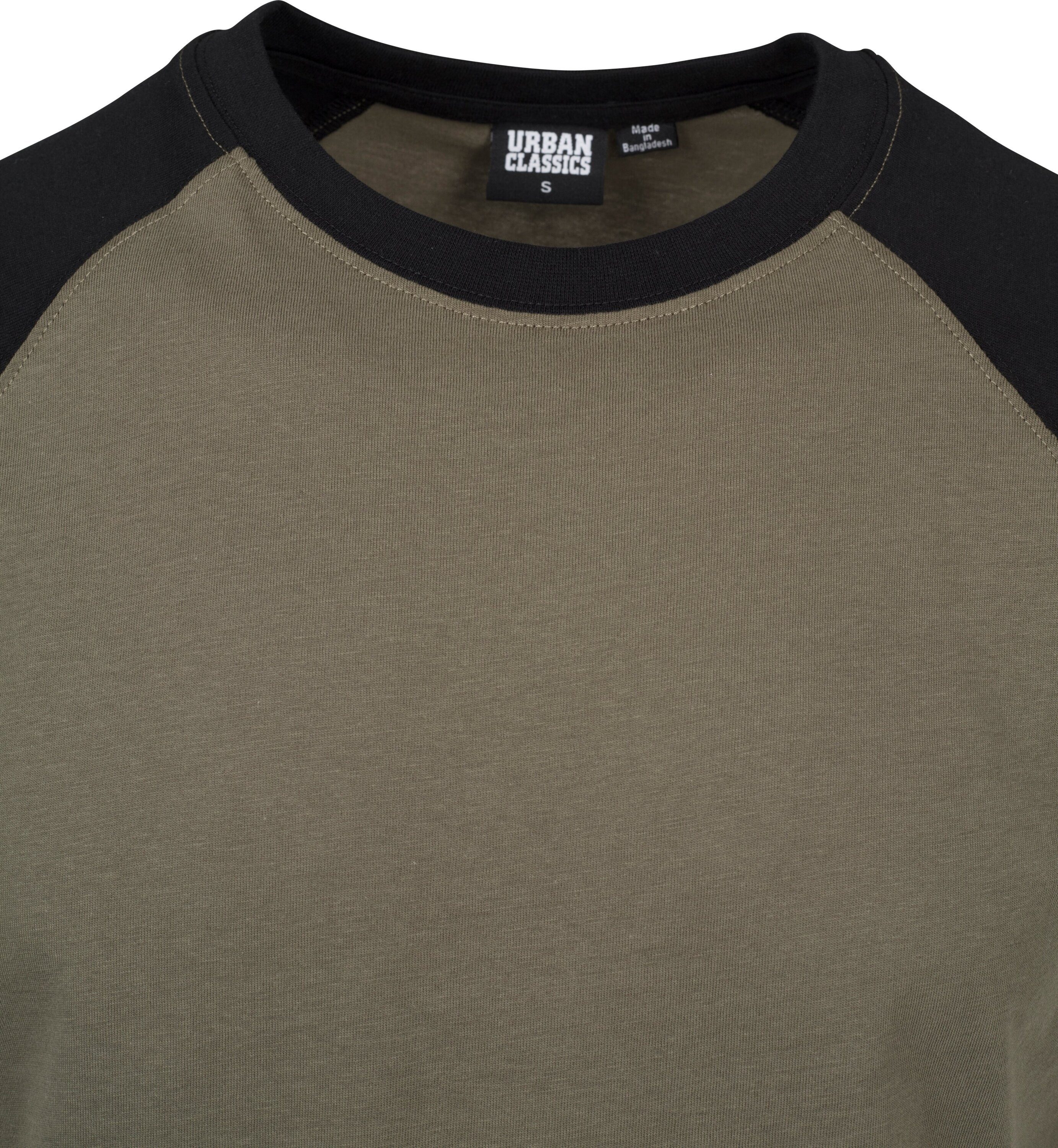 URBAN CLASSICS T-Shirt Raglan Tee olive/black Contrast Herren (1-tlg)