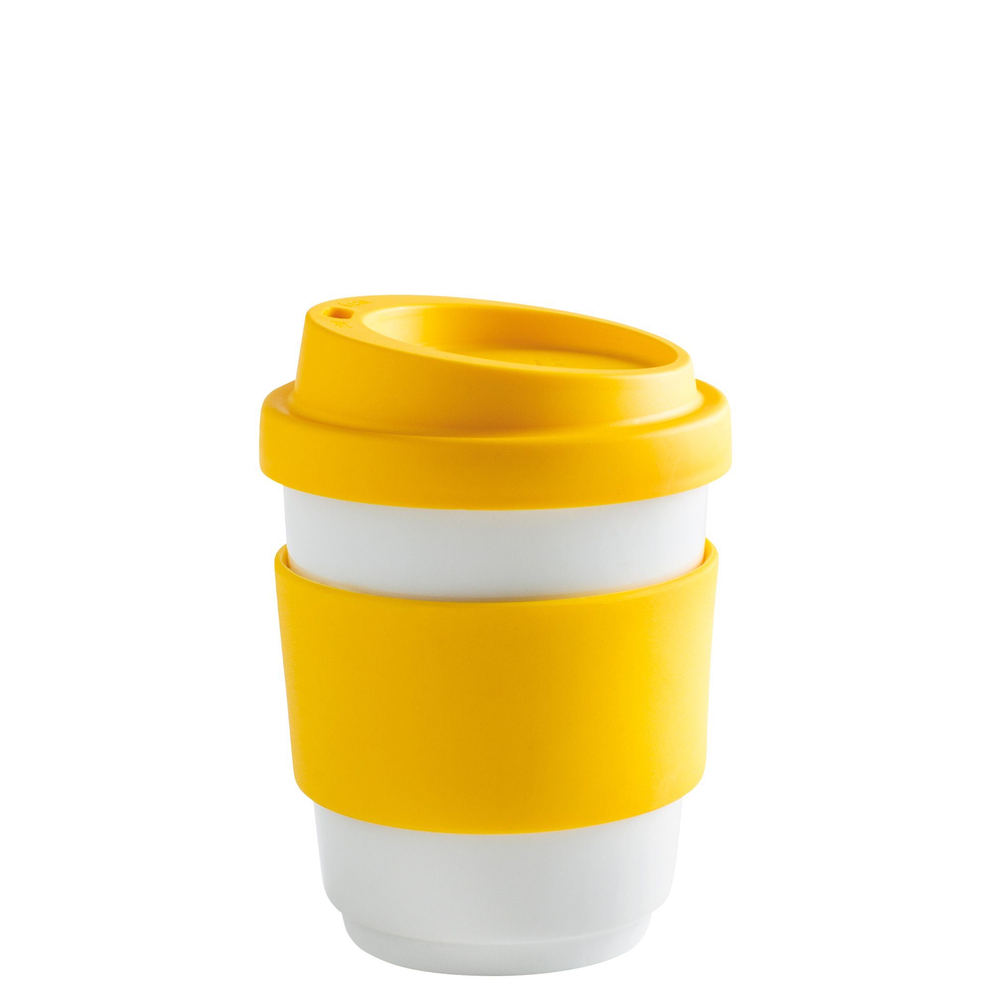 Kahla Coffee-to-go-Becher Fillit Becher + Trinkdeckel, Porzellan, Made in Germany sunny yellow
