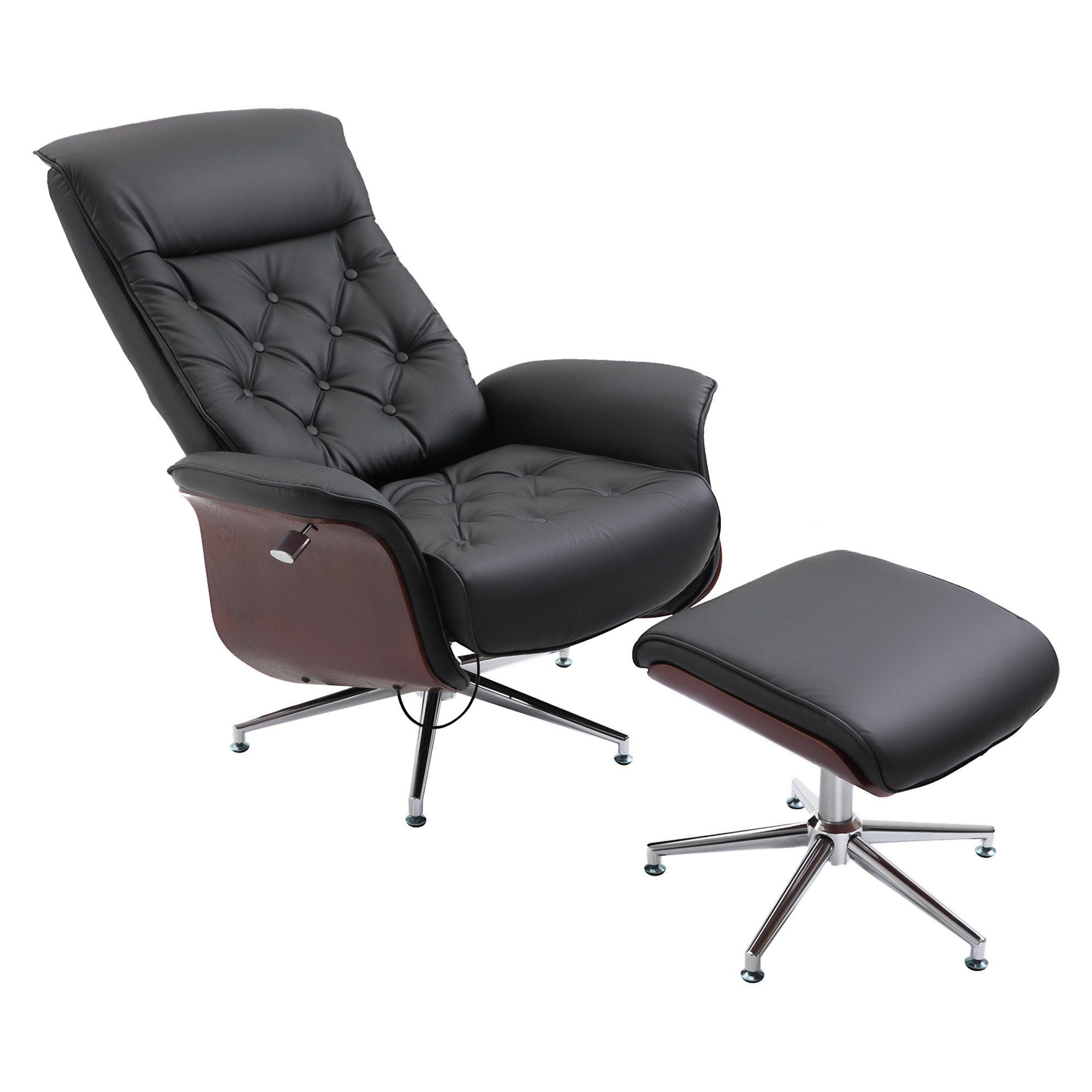 HOMCOM Relaxsessel (Set, 2-St., Fernsehsessel mit Fußhocker), Polstersessel 360° drehbar 145° neigbar