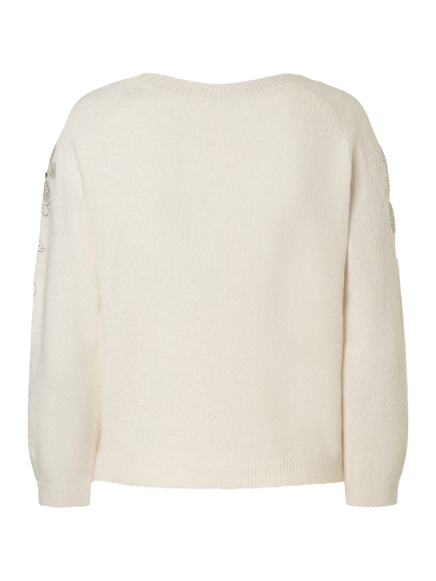 MORE&MORE Rundhalspullover eleganter Strickpullover Pailletten-Applikation