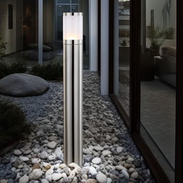 etc-shop LED Außen-Stehlampe, Leuchtmittel inklusive, Warmweiß, LED 3 Watt Garten Beleuchtung Außenleuchte Lampe Leuchte Edelstahl
