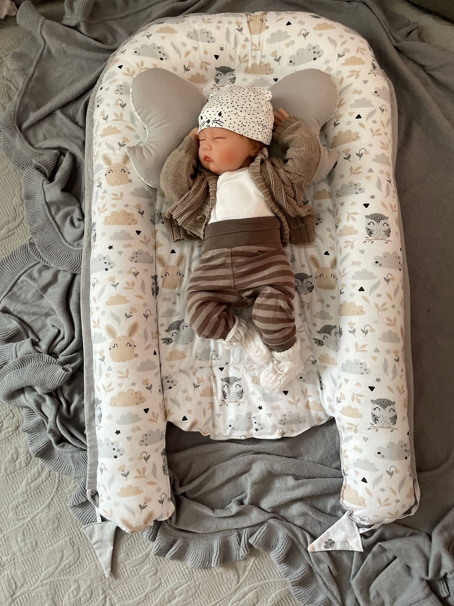 Loolay Bettnestchen BIO BAUMWOLLE BABYNEST Babykokon Neugeborene Babyaustat günstig online kaufen